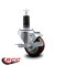 Service Caster 3'' Maroon Poly Swivel 1-1/4'' Expanding Stem Caster with Brake SCC-EX20S314-PPUB-MRN-TLB-114 - alternate 2